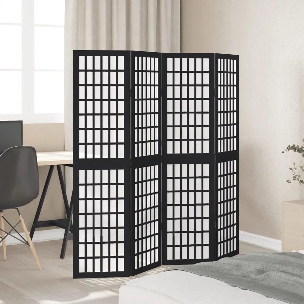 4 Panel Room Divider Folding Privacy Screen Bedroom Living Space Partition Black