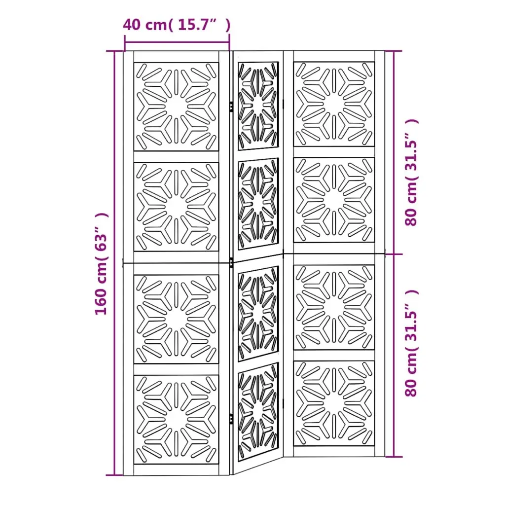 Room Divider 3 Panels Folding Privacy Screen Indoor Partition Decorative Home
