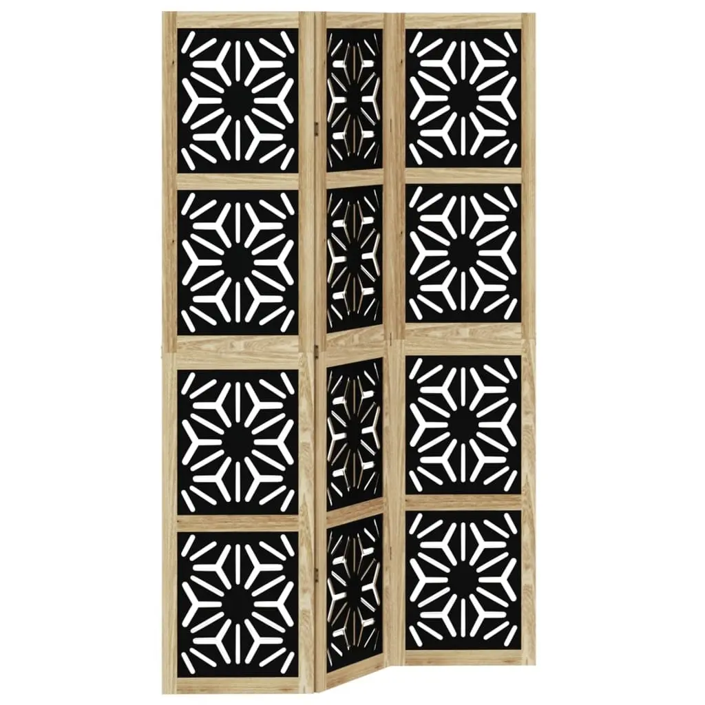 3-Panel Folding Privacy Screen with Geometric Pattern