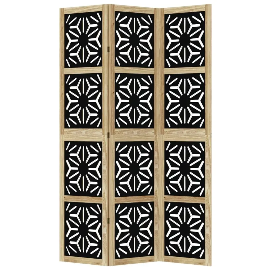 3-Panel Folding Privacy Screen with Geometric Pattern
