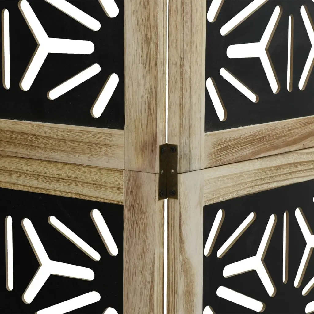 3-Panel Folding Privacy Screen with Geometric Pattern