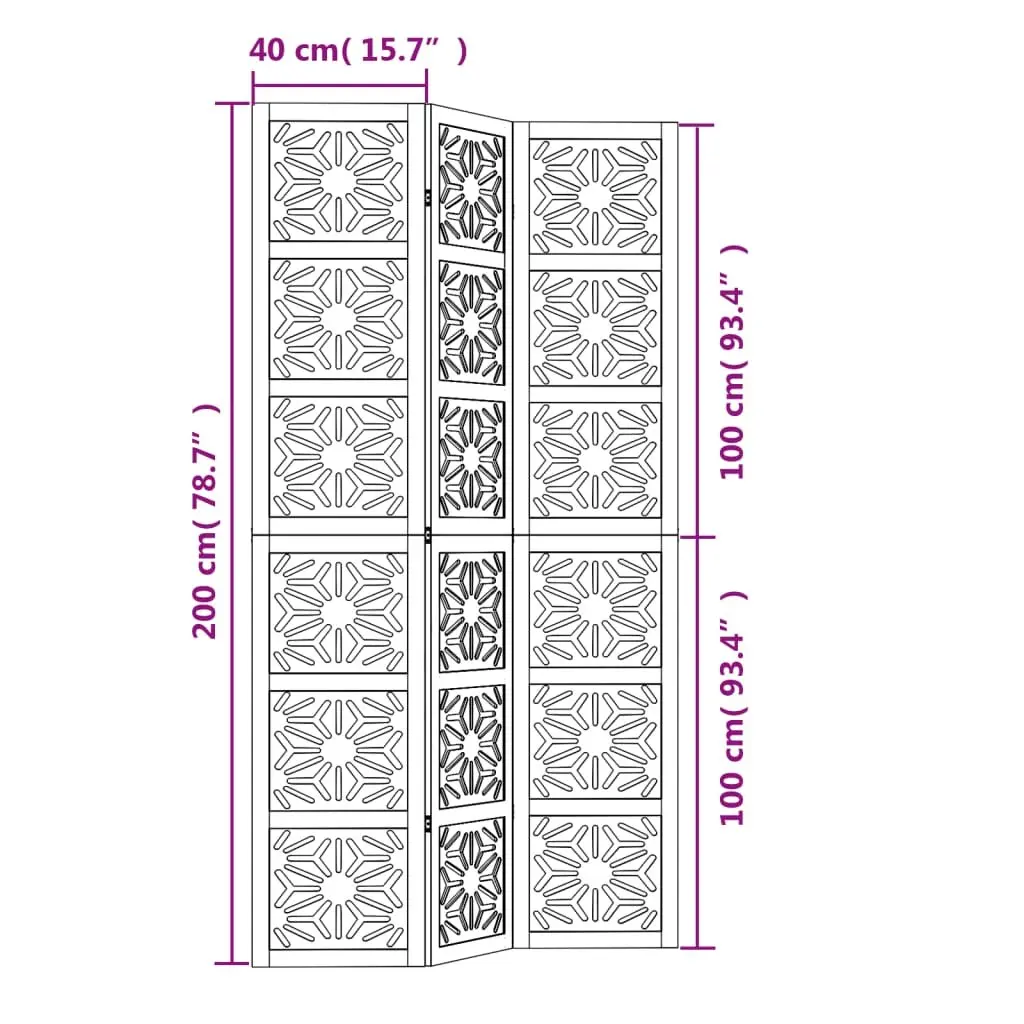 3-Panel Folding Room Divider