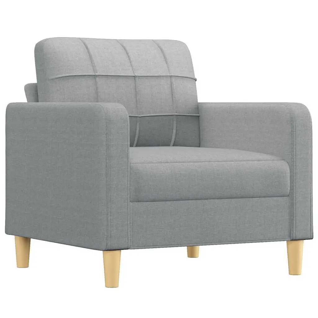 60cm Grey Fabric Armchair with Metal Frame