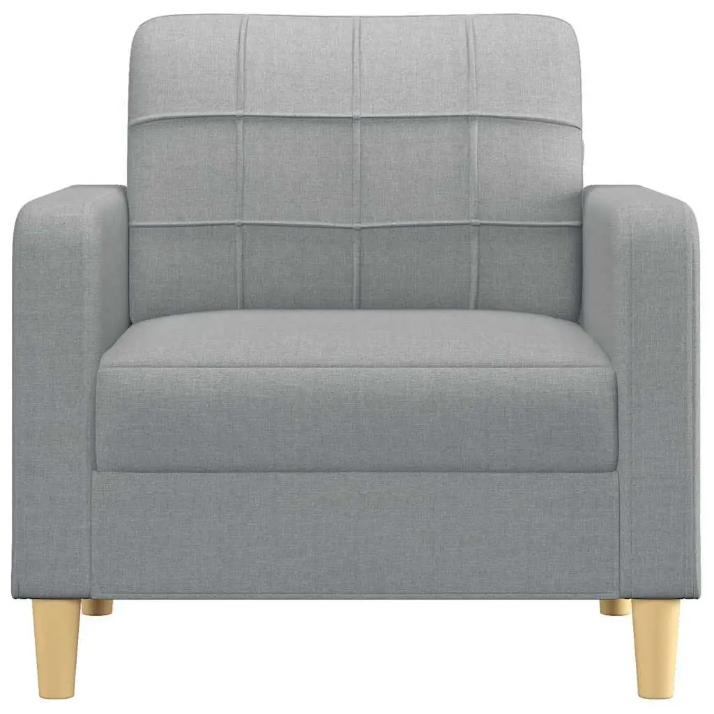 60cm Grey Fabric Armchair with Metal Frame