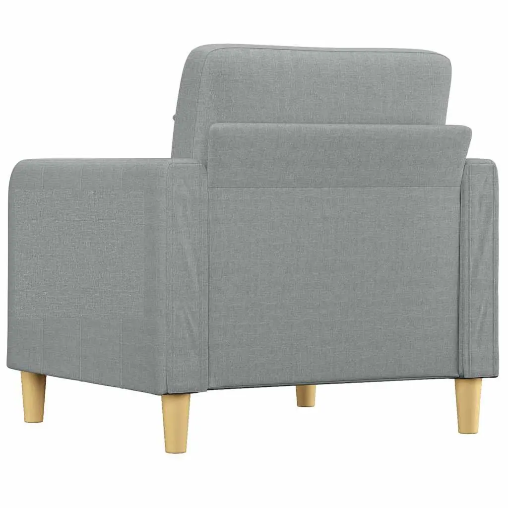 60cm Grey Fabric Armchair with Metal Frame