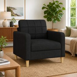 Black Fabric Armchair 60cm Specifications and Features