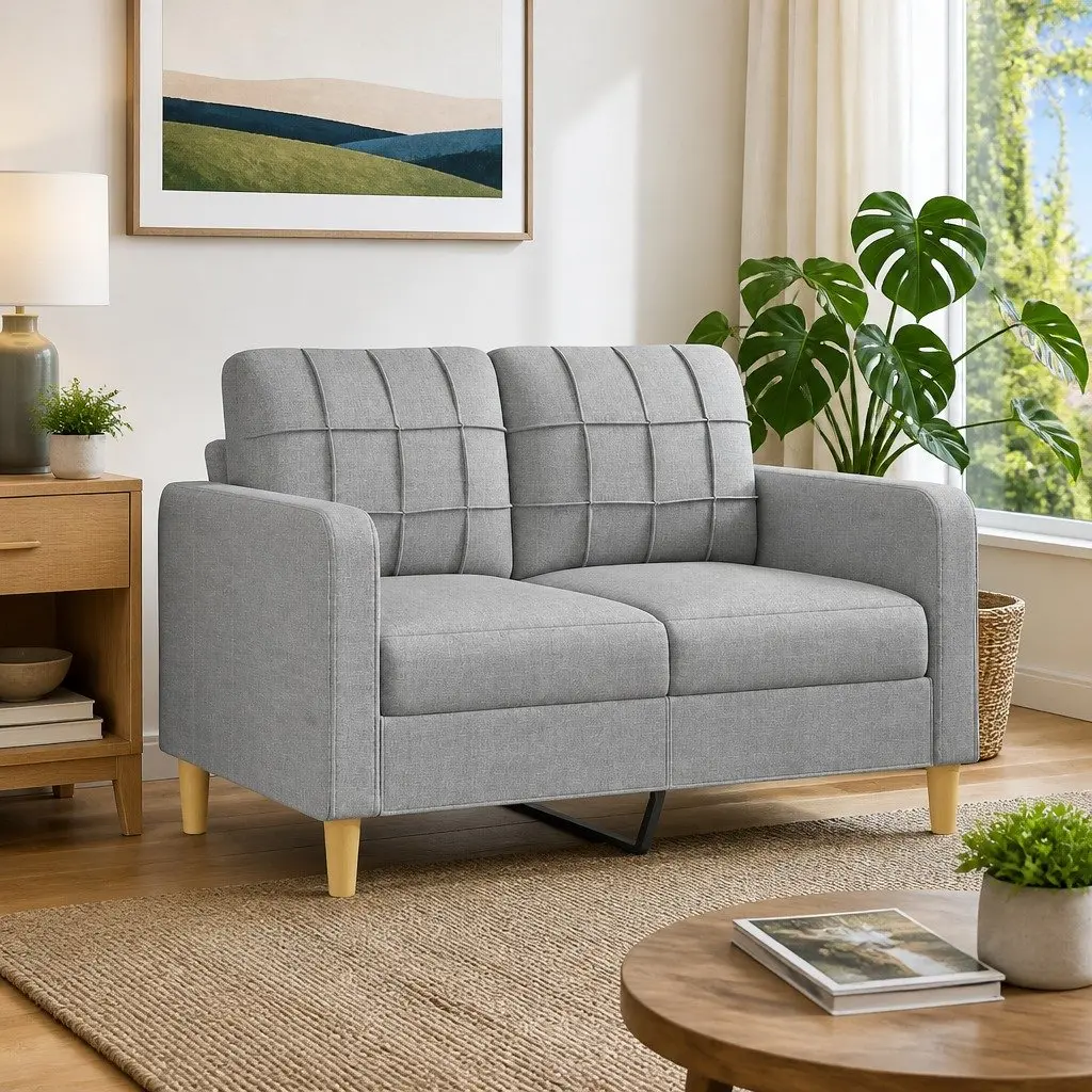 Light Grey 2-Seater Sofa