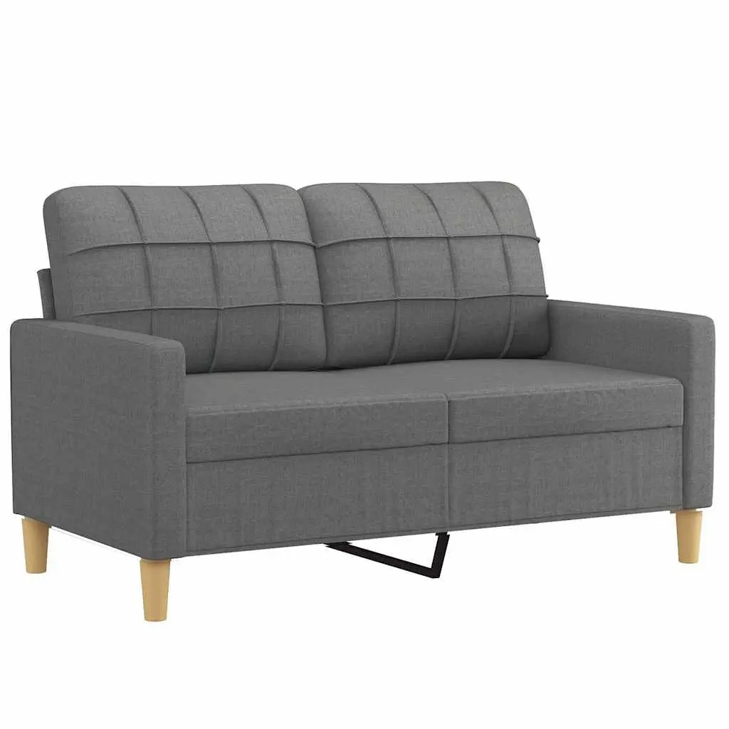 2-Seater Sofa Living Room 120cm Grey Fabric