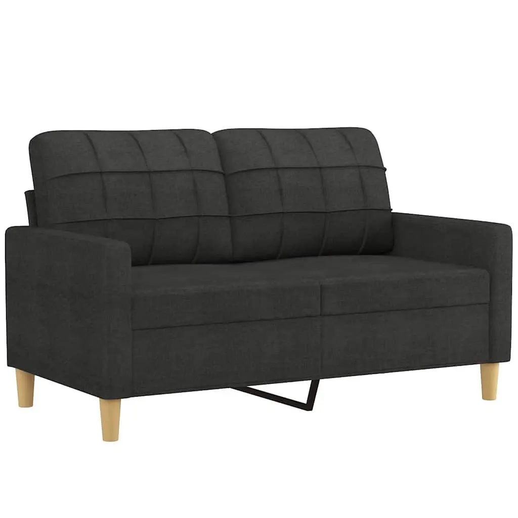 120cm Black 2-Seater Sofa