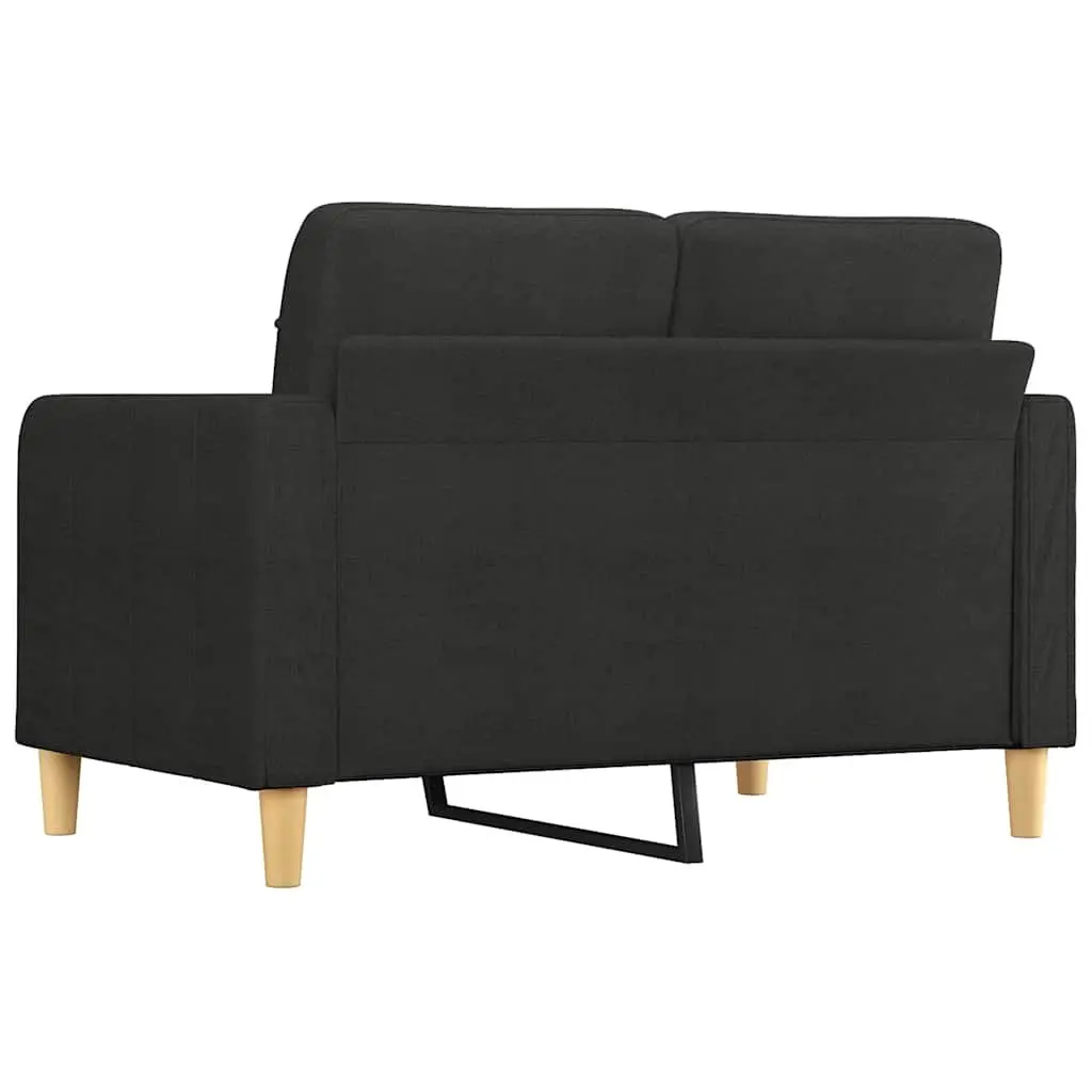 120cm Black 2-Seater Sofa
