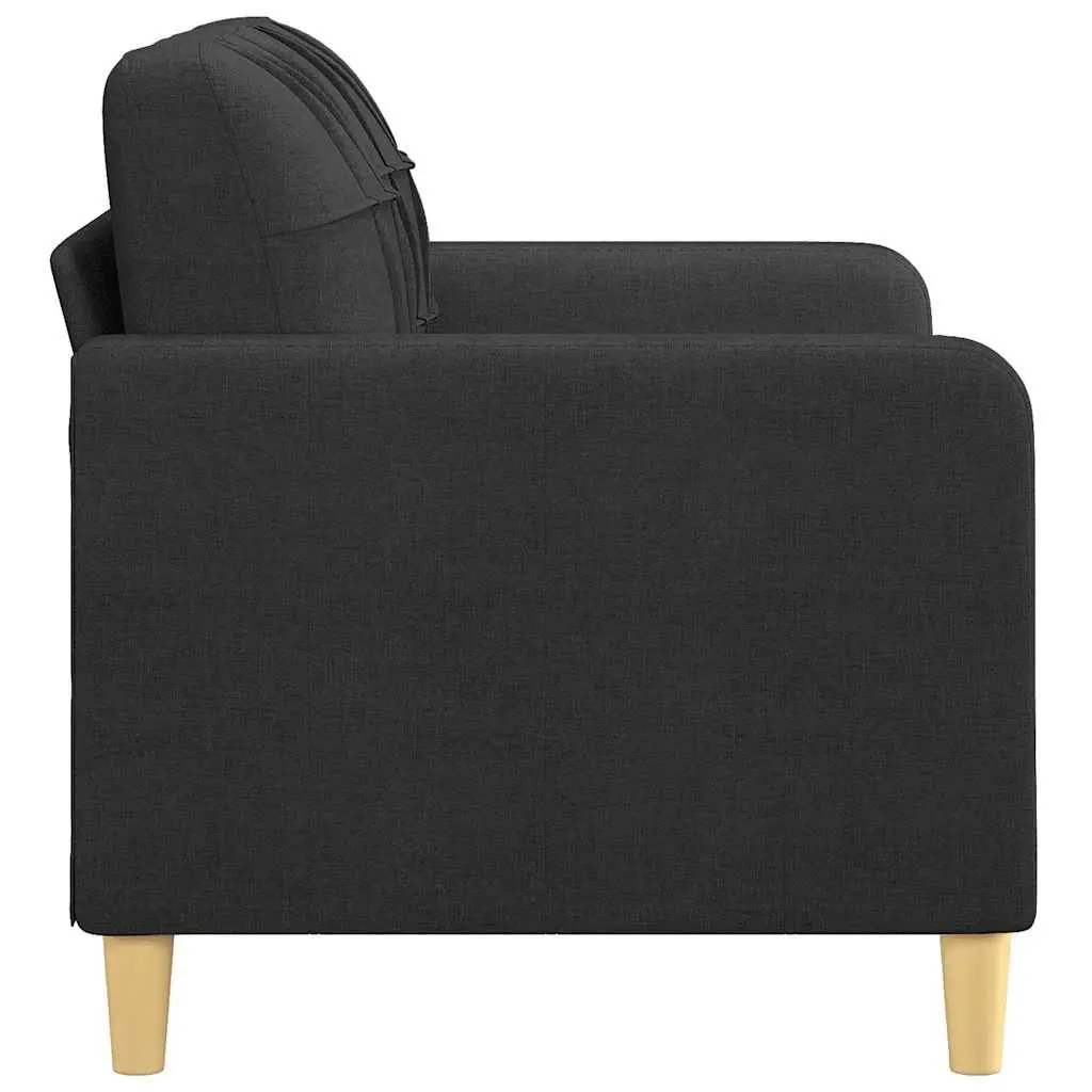 120cm Black 2-Seater Sofa