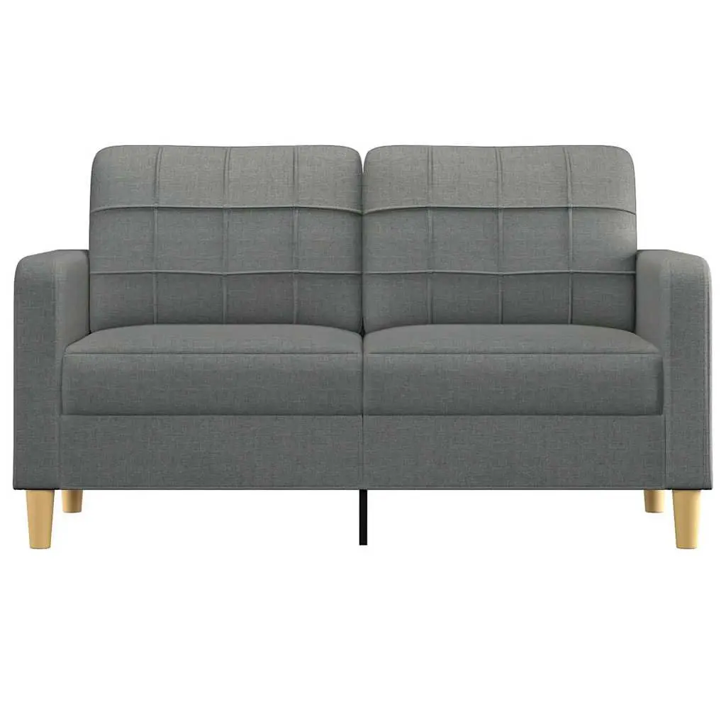 2-Seater Sofa Grey Fabric Living Room 140cm Wide