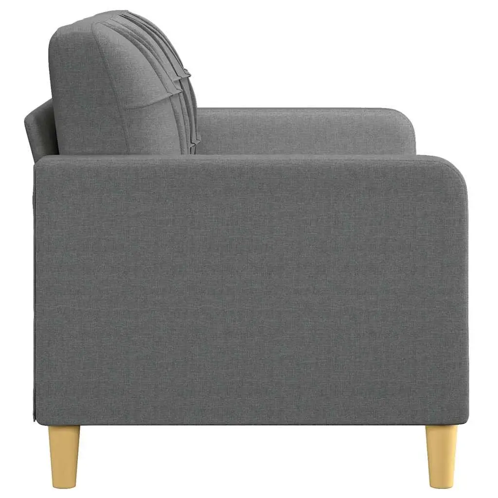 2-Seater Sofa Grey Fabric Living Room 140cm Wide