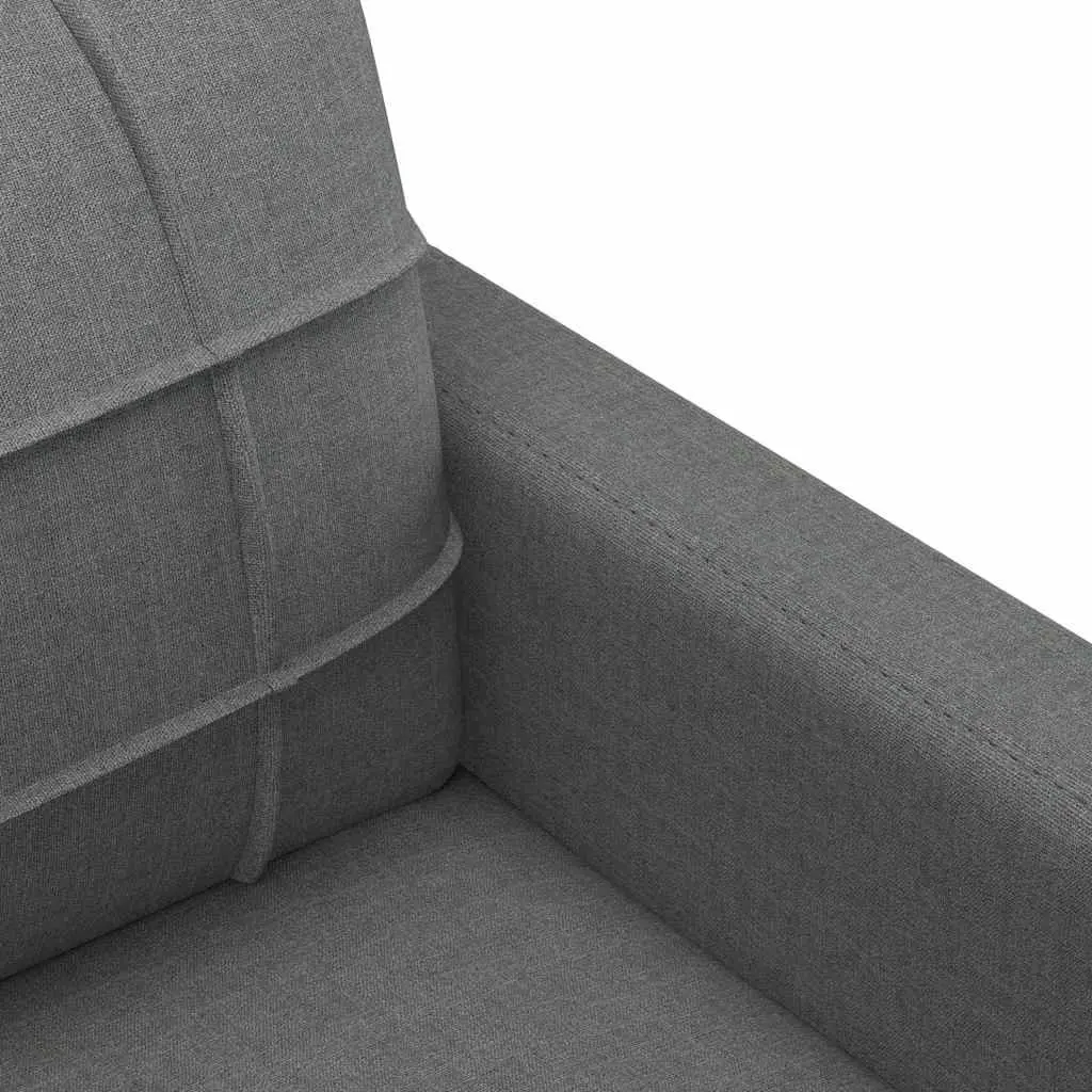 2-Seater Sofa Grey Fabric Living Room 140cm Wide
