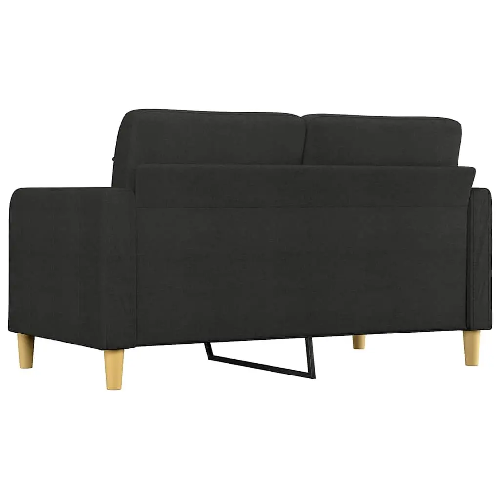 2-Seater Sofa Black 140cm Lounge Couch Living Room Furniture Fabric Settee