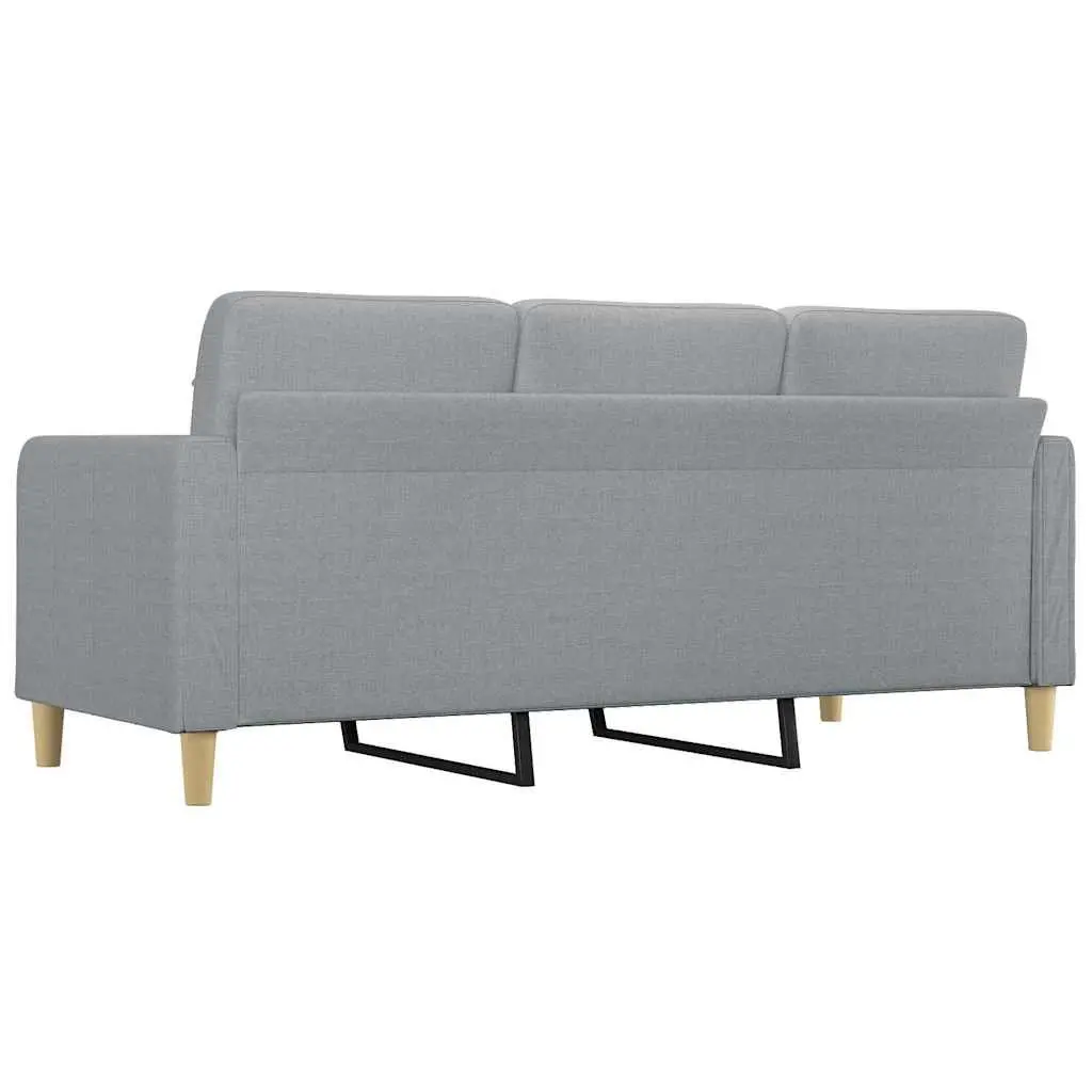 3-Seater Grey Fabric Sofa 180cm