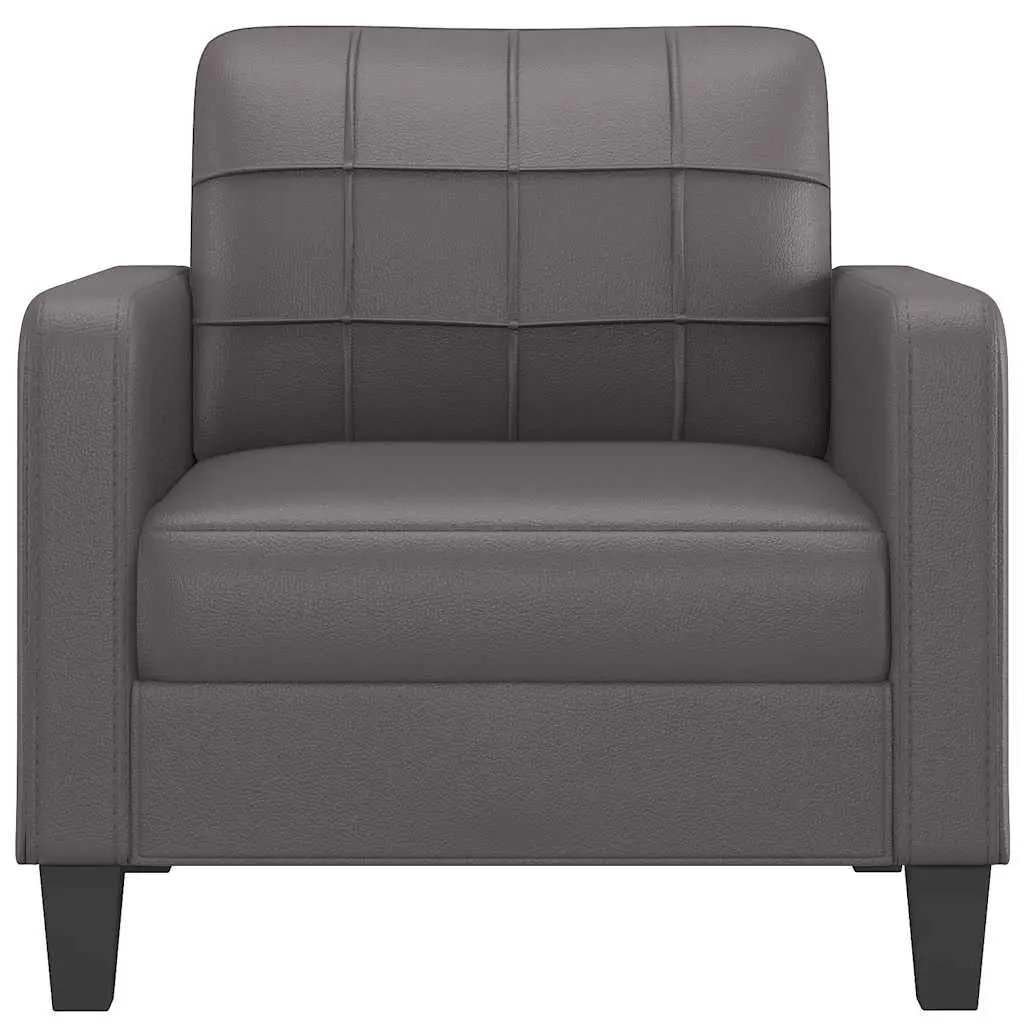 Grey Sofa Chair 60cm Compact Armchair Lounge Seat Modern Living Room Furniture