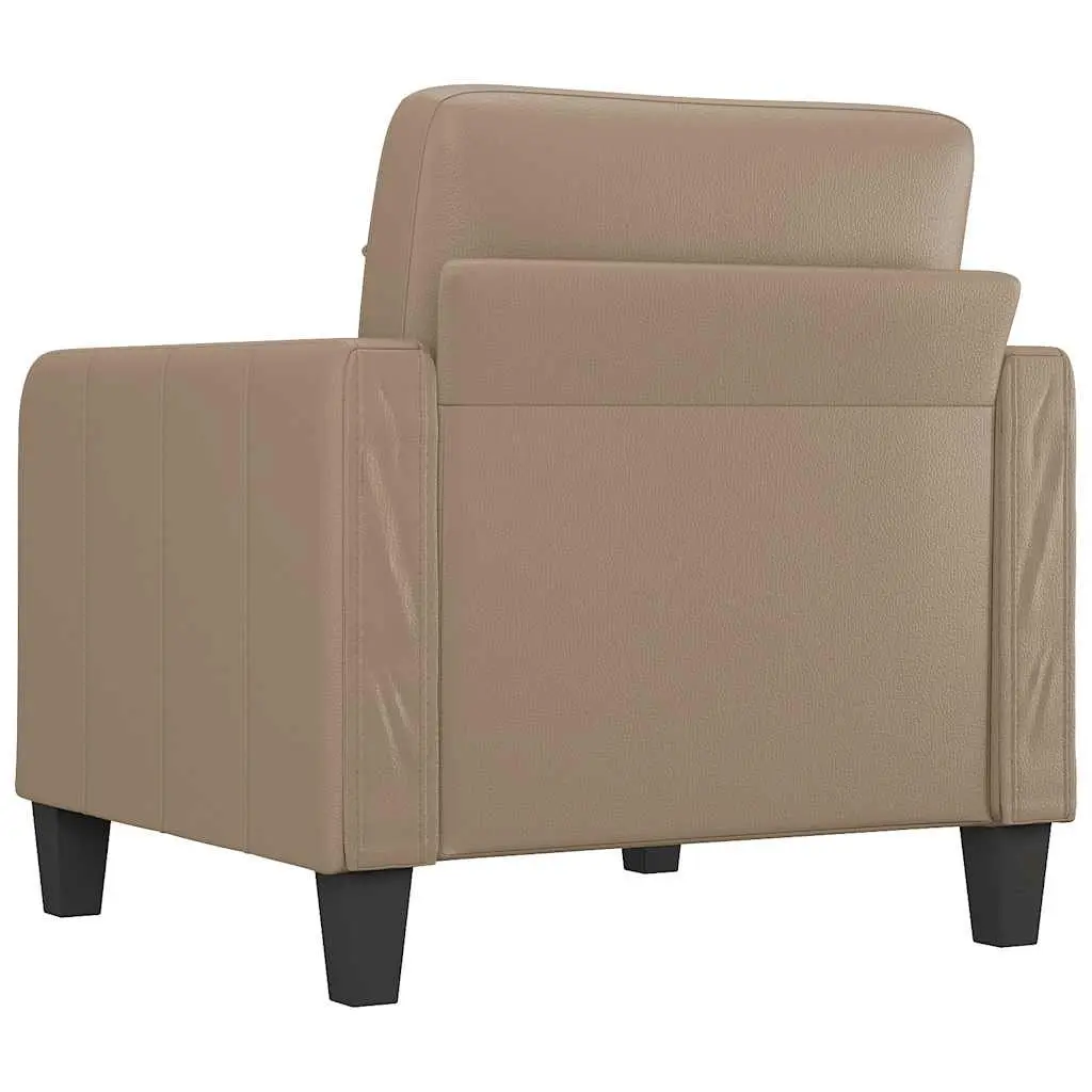 Faux Leather Armchair Modern Lounge Seating Brown 60cm