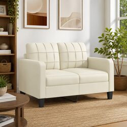 Specifications of 120 cm Cream Faux Leather 2-Seater Sofa