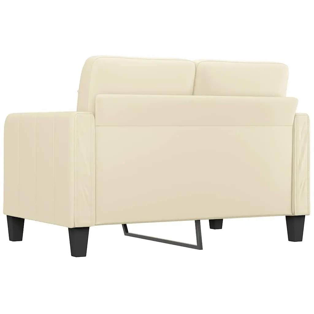 2-Seater Sofa Living Room Cream Faux Leather 120cm