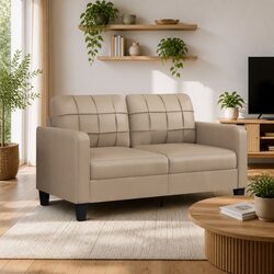 2-Seater Sofa Specifications: 140cm Brown Faux Leather