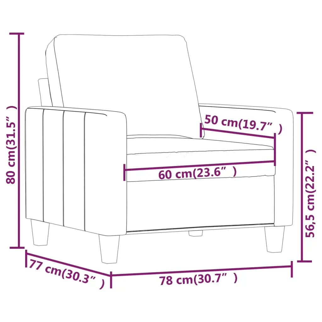 Sofa Chair Cream Faux Leather Armchair Modern Living Room Seating Furniture