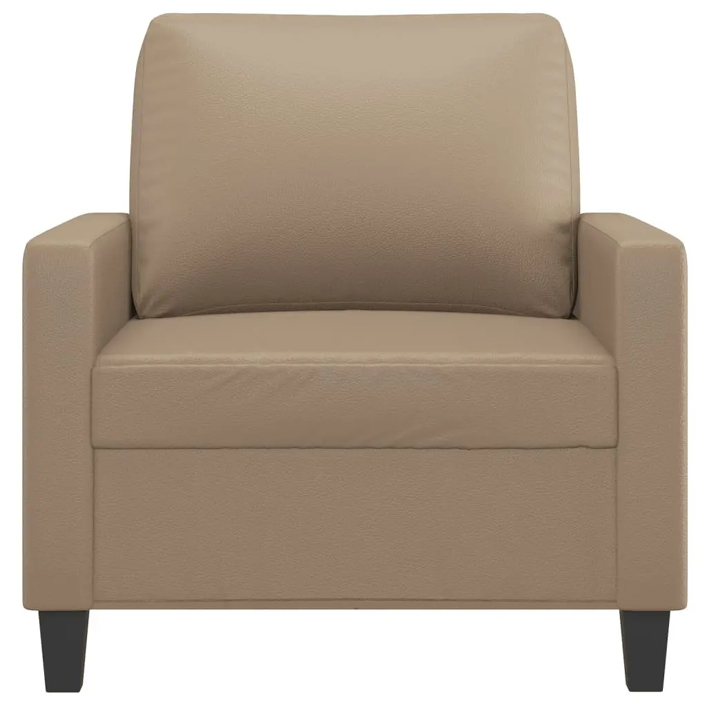 Sofa Chair Living Room Brown Faux Leather 60 cm