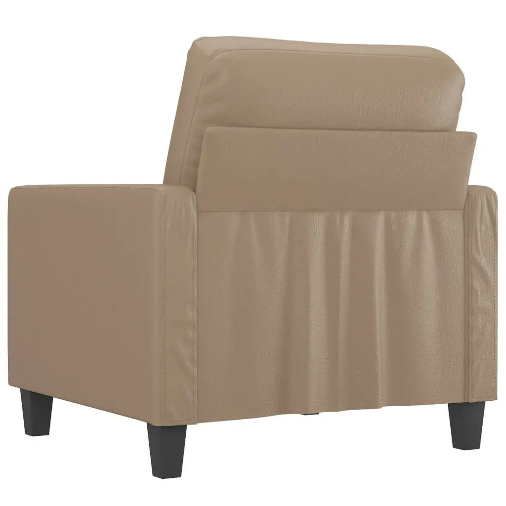 Sofa Chair Living Room Brown Faux Leather 60 cm