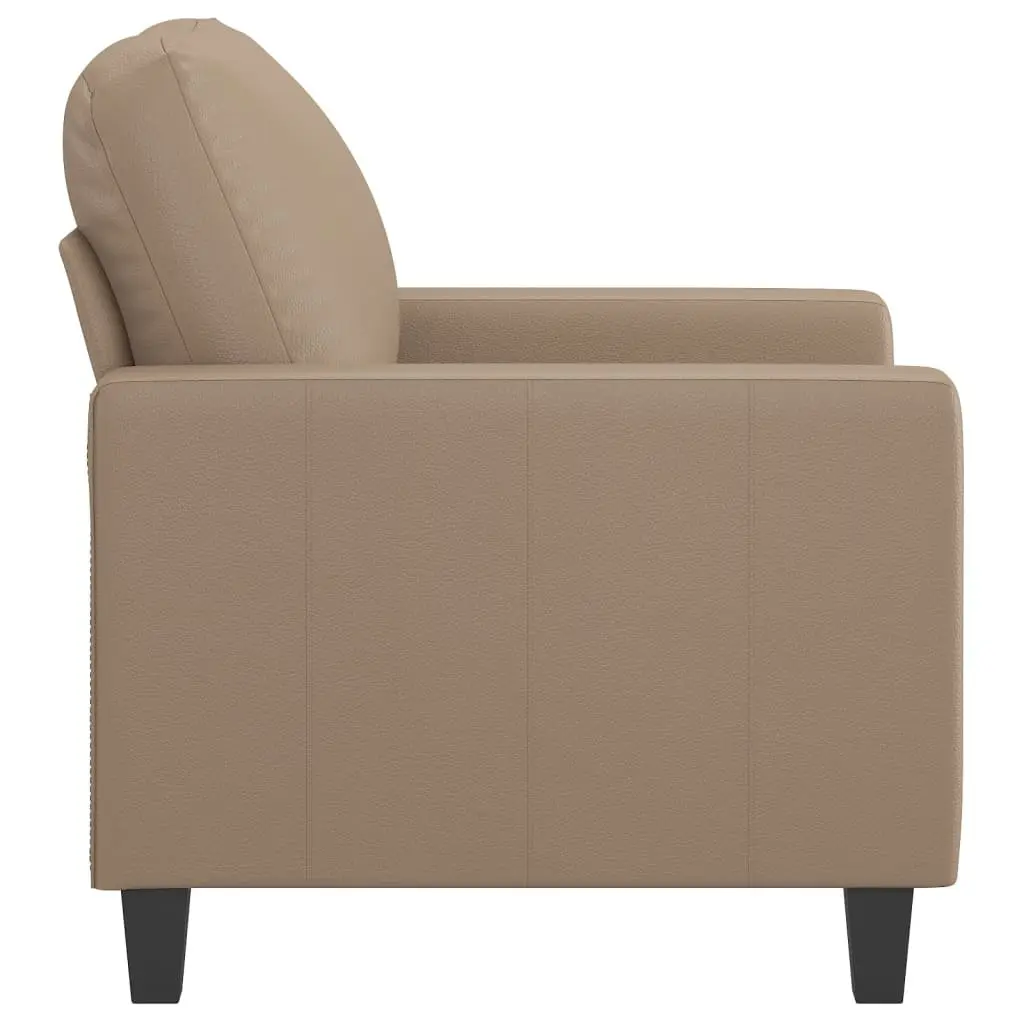 Sofa Chair Living Room Brown Faux Leather 60 cm