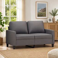 Specifications of 2-Seater Sofa: Grey Faux Leather
