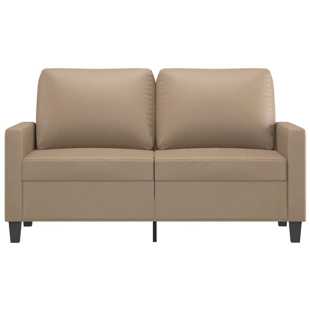 2-Seater Sofa Living Room Brown Faux Leather 120cm Compact Settee