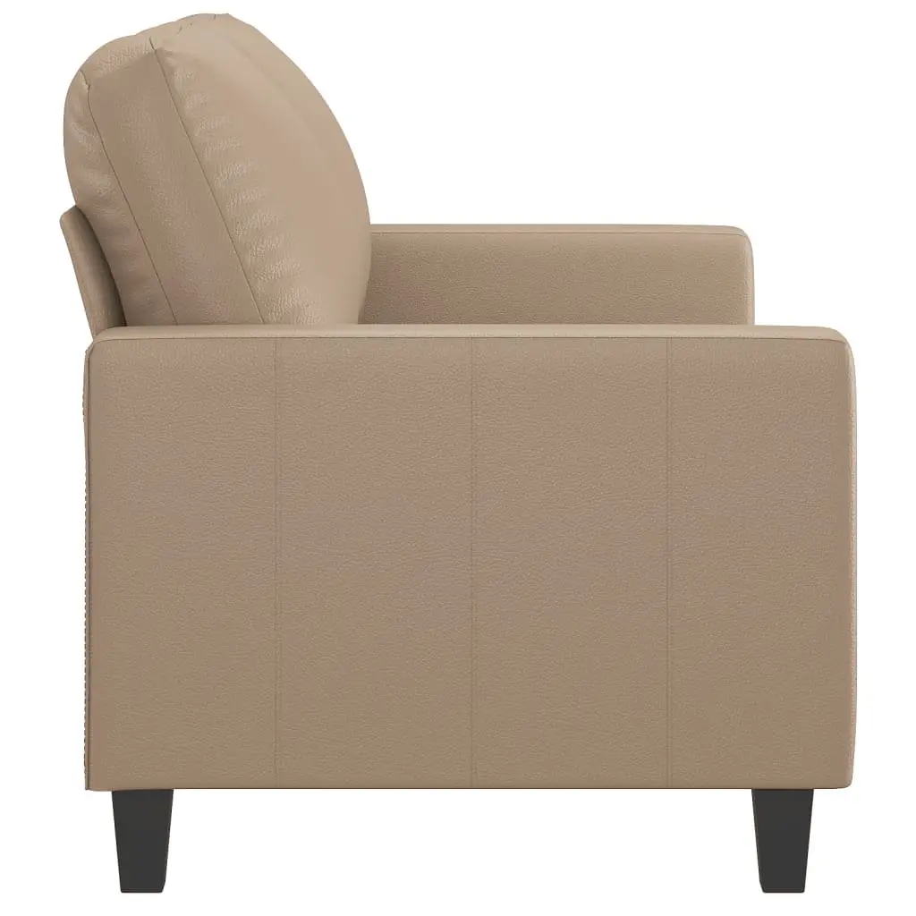 2-Seater Sofa Living Room Brown Faux Leather 120cm Compact Settee