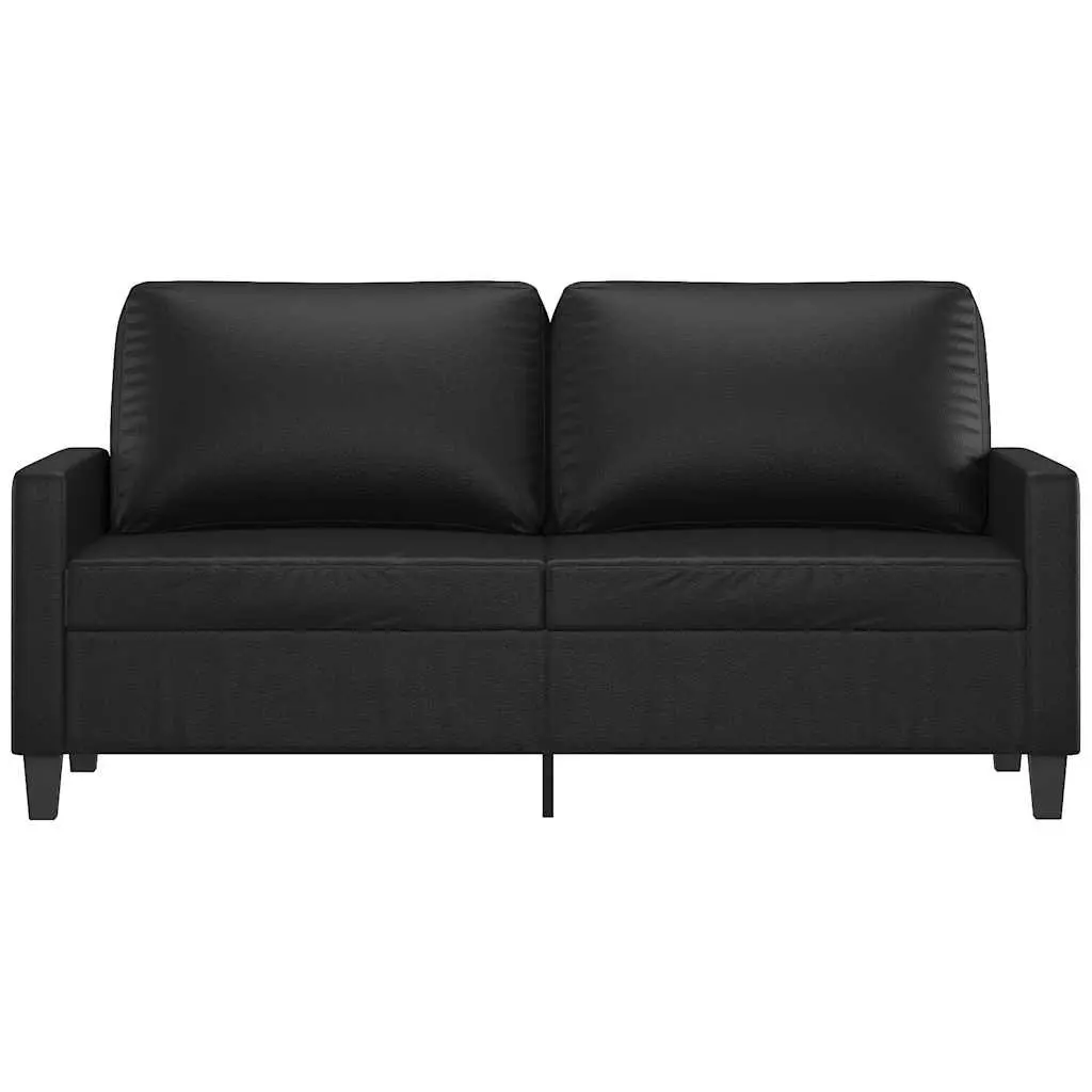 2-Seater Sofa for Lounge Black 140cm Modern Couch Faux Leather