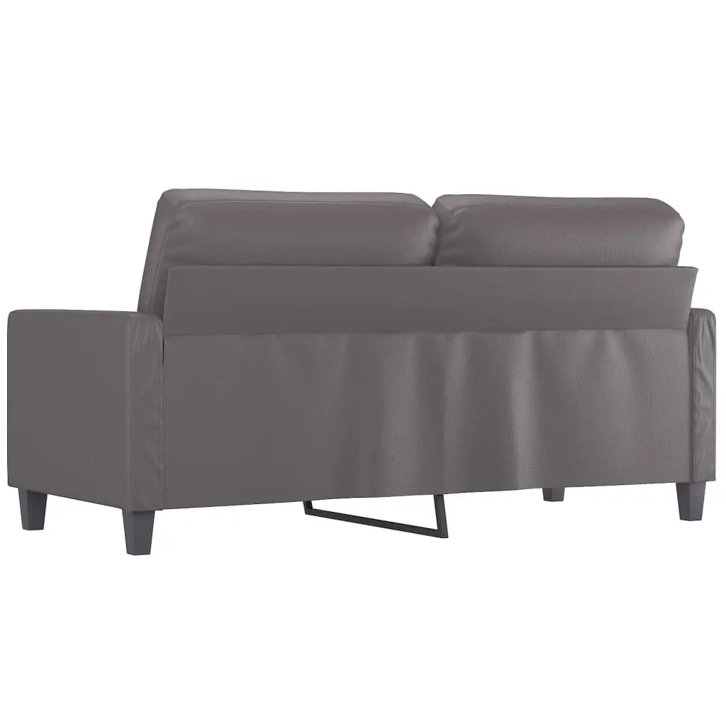 2-Seater Sofa Grey 140cm with Metal Frame