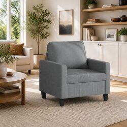 Specifications of Grey Fabric Armchair with Metal Frame