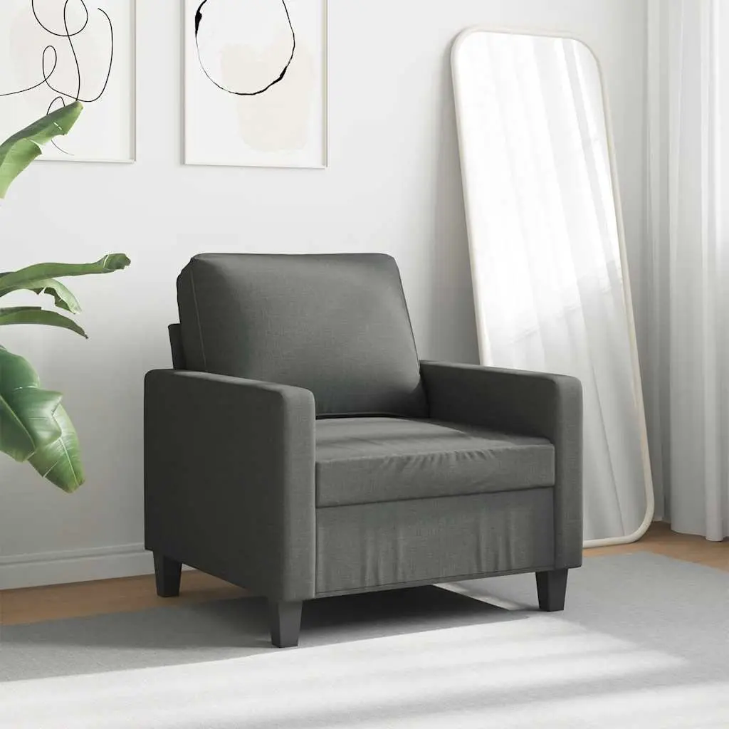 Sofa Chair Grey Fabric 60cm Modern Armchair Lounge Seat Home