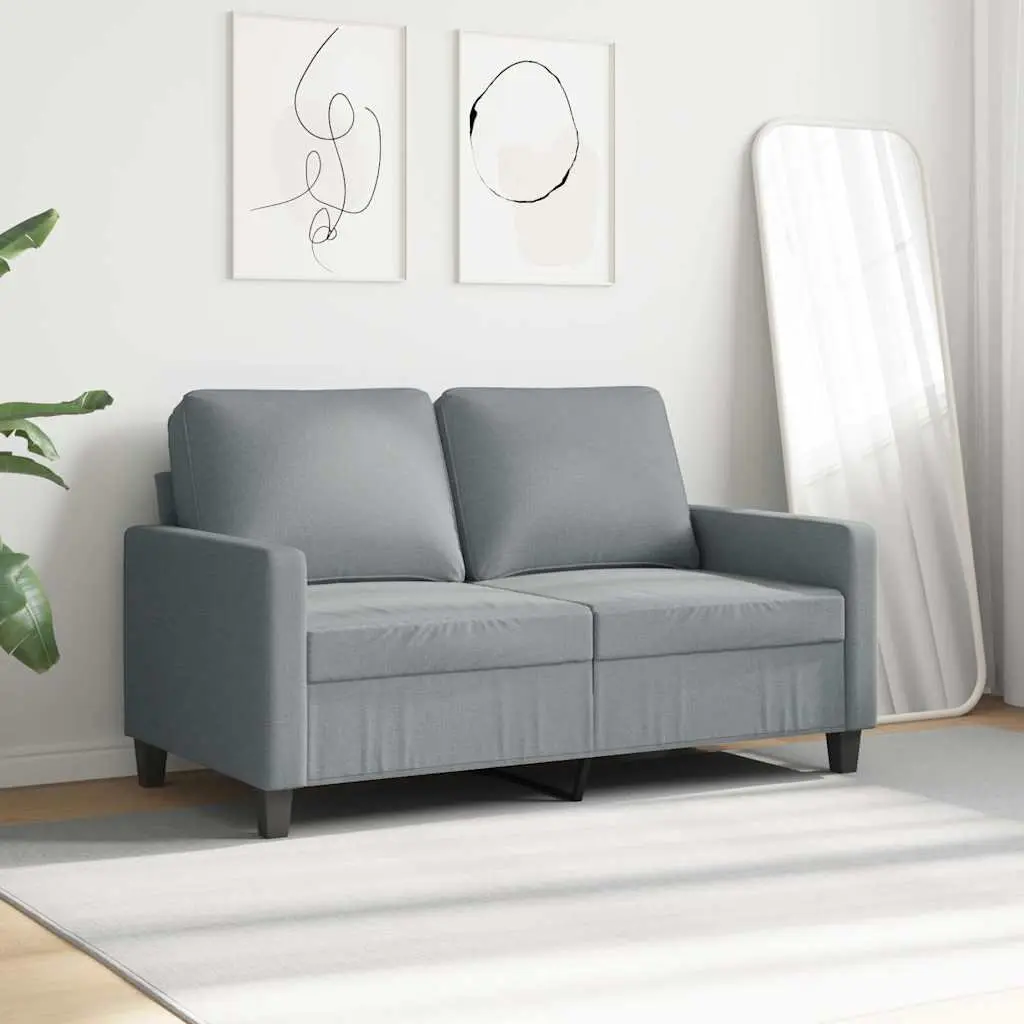 2-Seater Sofa Grey Fabric 120cm Lounge Couch Living Room Furniture Seat