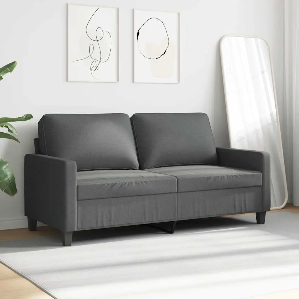 2-Seater Sofa Dark Grey 140cm Lounge Couch Living Room Furniture Upholstered