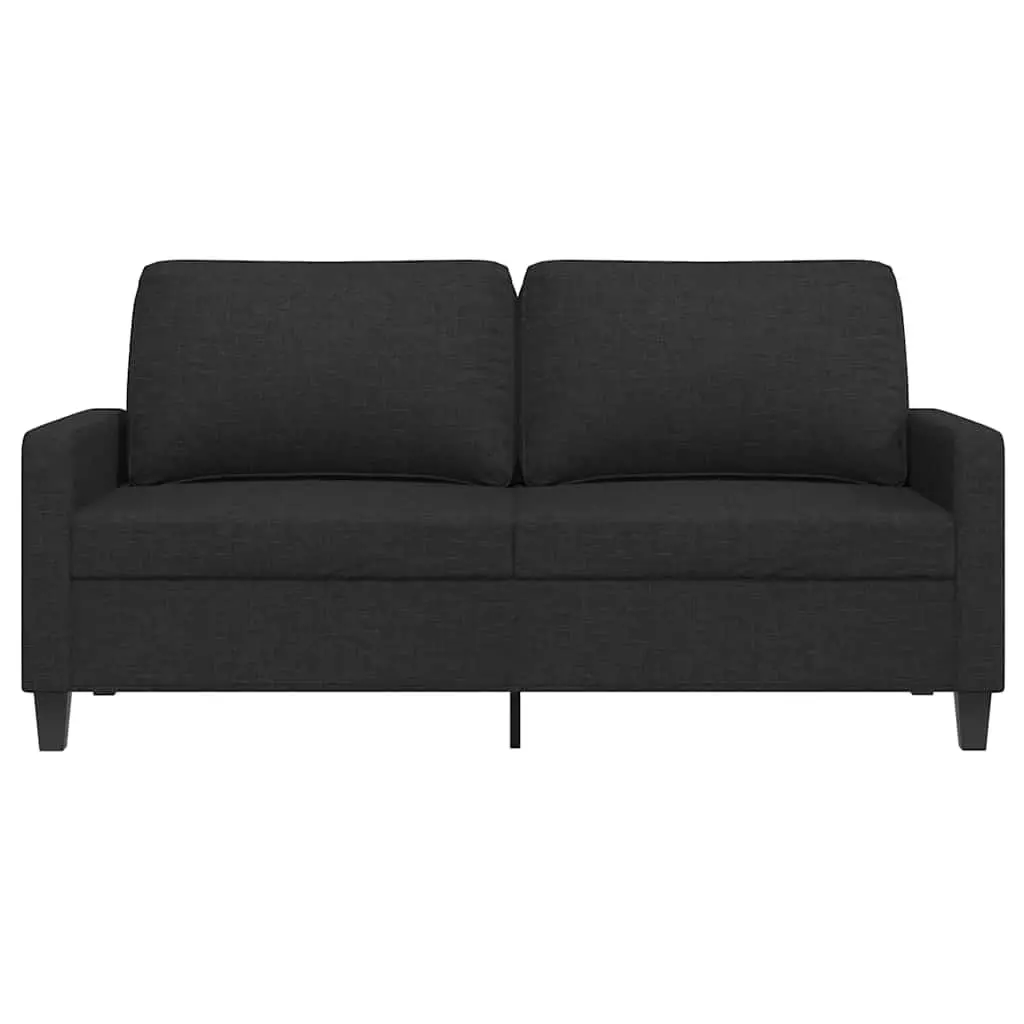 2-Seater Sofa Living Room Black 140cm Fabric
