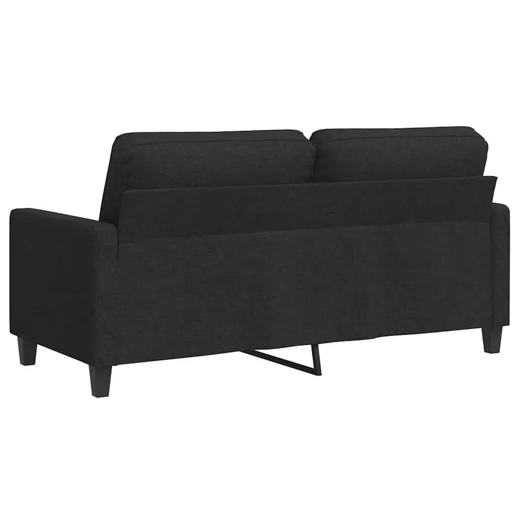 2-Seater Sofa Living Room Black 140cm Fabric