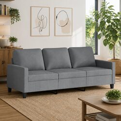 Specifications of 3-Seater Sofa: 180cm, Grey Fabric