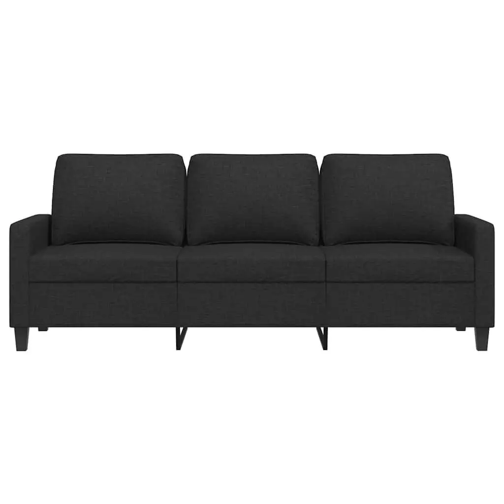 3-Seater Sofa Black 180cm Fabric Living Room Couch Lounge Furniture