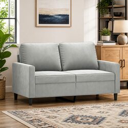 2-Seater Velvet Sofa Specifications: 120cm Grey Design