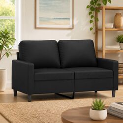 2-Seater Sofa Black 120cm Modern Lounge Couch Velvet Living Room Furniture