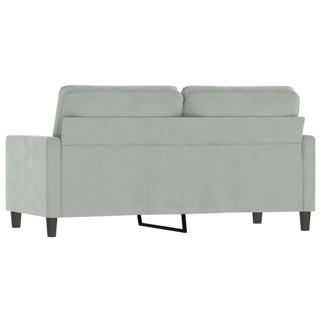 2-Seater Sofa Living Room Grey Velvet 140cm Modern Couch