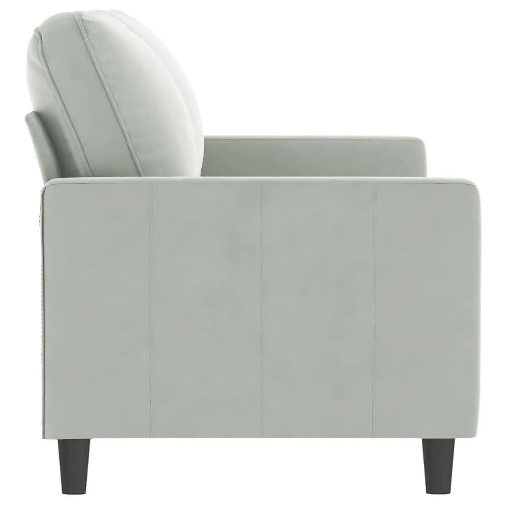 2-Seater Sofa Living Room Grey Velvet 140cm Modern Couch
