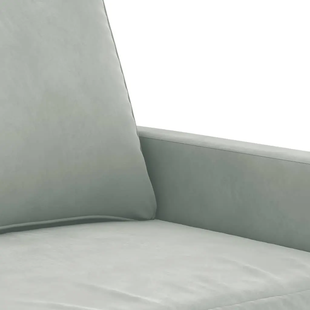2-Seater Sofa Living Room Grey Velvet 140cm Modern Couch