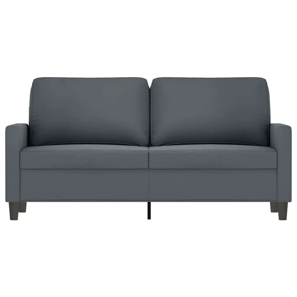 2-Seater Sofa Living Room Grey Velvet 140cm Modern Couch Padded Armrests