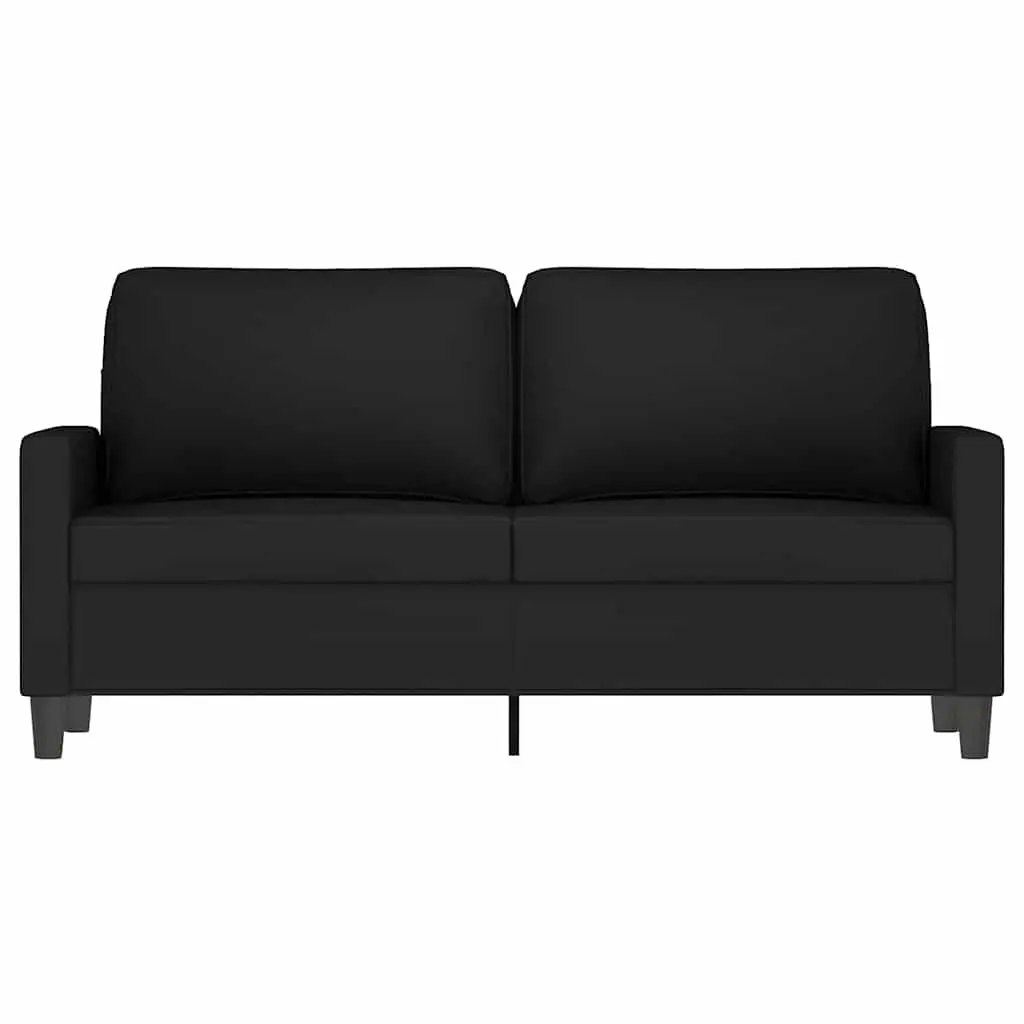 2-Seater Sofa Living Room 140cm Black Velvet Upholstered