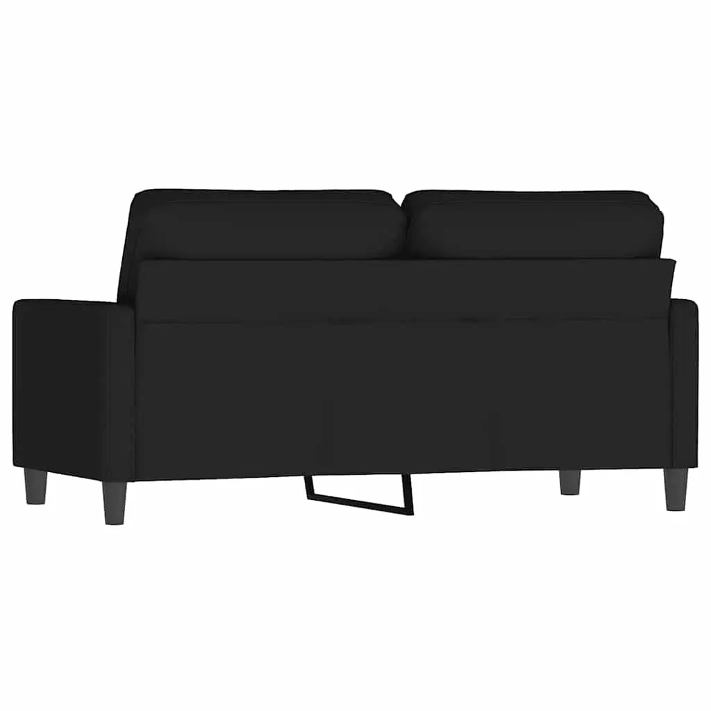 2-Seater Sofa Living Room 140cm Black Velvet Upholstered